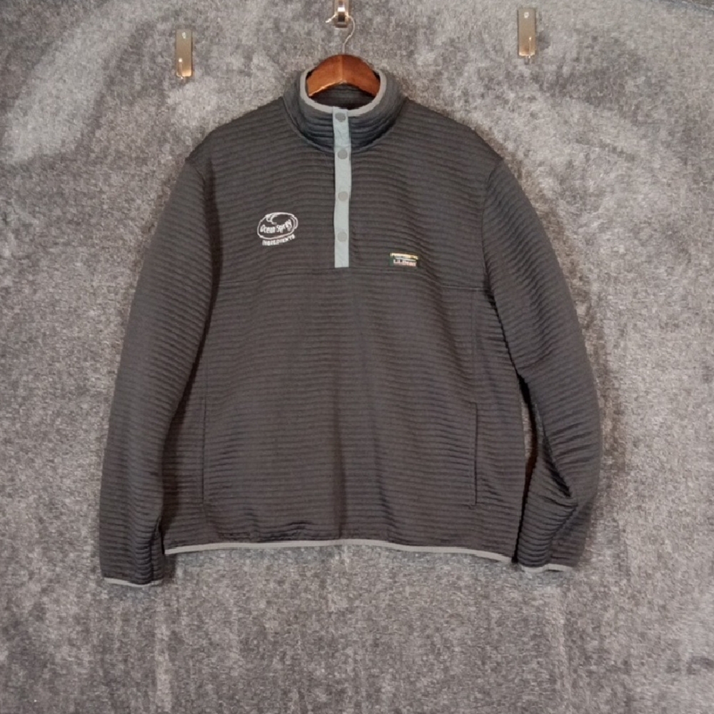 L.L. Bean Men's Dark Gray 1/4 Snap Airlight Pullover Long Sleeve Outdoor Sz XXL
